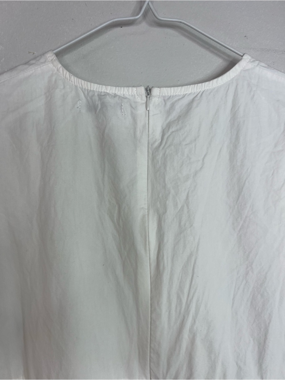 White Puff Sleeve Mini Dress 100% Cotton- Classic Daytime Style - Picture 7 of 8